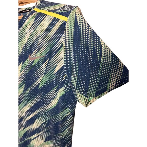 Nike Running Dry Fit Large Top Reflection Blue Green Athletic Sports SU170812NIG - Picture 4 of 11